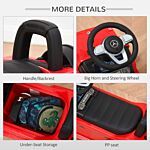 Homcom Aosom Compatible Baby Toddler Push Handle Sliding Car Mercedes-benz G350 Licensed W/big Steering Wheel Anti-overturning System Red