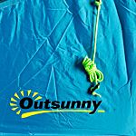 Outsunny 3-4 Man Tunnel Tent, Two Room Camping Tent With Windows And Covers, Portable Carry Bag, For Fishing, Hiking, Sports, Festival - Blue