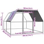 Vidaxl Outdoor Chicken Cage 3x4x2 M Galvanised Steel