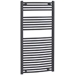 Homcom Straight Heated Towel Rail, Hydronic Bathroom Ladder Radiator Towel Warmer For Central Heating 600mm X 1200mm, Grey