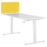 Desk Screen Yellow Pet Board Fabric Cover 72 X 40 Cm Acoustic Screen Modular Mounting Clamps Home Office Beliani