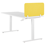 Desk Screen Yellow Pet Board Fabric Cover 72 X 40 Cm Acoustic Screen Modular Mounting Clamps Home Office Beliani