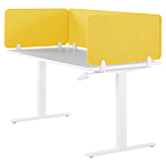 Desk Screen Yellow Pet Board Fabric Cover 72 X 40 Cm Acoustic Screen Modular Mounting Clamps Home Office Beliani