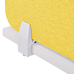 Desk Screen Yellow Pet Board Fabric Cover 72 X 40 Cm Acoustic Screen Modular Mounting Clamps Home Office Beliani