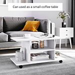 Homcom Tv Stand W/ Shelves -white