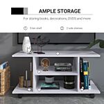 Homcom Tv Stand W/ Shelves -white