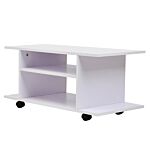 Homcom Tv Stand W/ Shelves -white