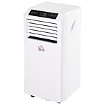 Homcom Mobile Air Conditioner With Remote Control, Timer, Cooling Dehumidifying Ventilating, Led Display White - 1003w