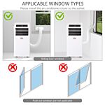 Homcom Mobile Air Conditioner With Remote Control, Timer, Cooling Dehumidifying Ventilating, Led Display White - 1003w