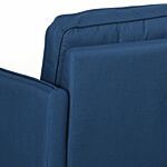 Homcom 143cm Loveseat Sofa For Bedroom Upholstered 2 Seater Sofa With Back Cushions And Pillows, Blue