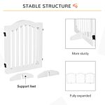 Pawhut Dog Gate Wooden Foldable Small Sized Pet Gate Stepover Panel With Support Feet Freestanding Safety Barrier For The House Doorway Stairs White