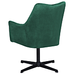 Armchair Green Velvet 73l X 61w X 95h Tufted Back Single Metal Leg Glam Beliani