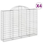 Vidaxl Arched Gabion Baskets 4 Pcs 200x30x140/160 Cm Galvanised Iron