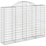 Vidaxl Arched Gabion Baskets 4 Pcs 200x30x140/160 Cm Galvanised Iron