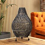 Rattan Table Lamp - Black