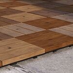 Outsunny 9 Pcs Garden Decking Tiles Wooden Outdoor Flooring Tiles For Patio, Balcony, Terrace, Hot Tub, Brown