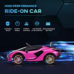 Homcom Compatible 12v Battery-powered Kids Electric Ride On Car Lamborghini Sian Toy With Parental Remote Control Lights Mp3 For 3-5 Years Old Pink