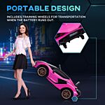 Homcom Compatible 12v Battery-powered Kids Electric Ride On Car Lamborghini Sian Toy With Parental Remote Control Lights Mp3 For 3-5 Years Old Pink