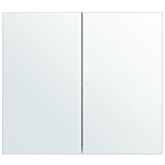 Bathroom Mirror Cabinet White Plywood 80 X 70 Cm Hanging 2 Door Cabinet Shelves Storage Beliani