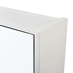 Bathroom Mirror Cabinet White Plywood 80 X 70 Cm Hanging 2 Door Cabinet Shelves Storage Beliani