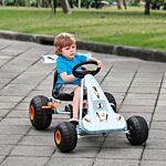 Homcom Kids Adjustable Seat Pp Pedal Go-kart Blue/orange