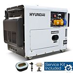 Hyundai 5.2kw/6.5kva Silenced Standby Single Phase Diesel Generator | Dhy6000se