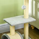 Pawhut 72cm Cat Tree Tower For Indoor Cats, Multi-level Climbing Activity Centre With Sisal Scratching Post, Pad, Hanging Ball, Toy, Light Grey