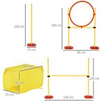 Pawhut 4pcs Portable Pet Agility Training Obstacle Set For Dogs W/ Adjustable Weave Pole, Jumping Ring, Adjustable High Jump, Tunnel