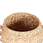 Wicker Basket Natural Water Hyacinth Woven With Crab Nippers Lid Toy Hamper Child's Room Accessory Beliani