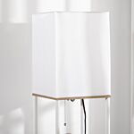 Homcom Modern Floor Lamp With Shelves, 3 Layer Shelf Tall Standing Lamp With Fabric Lampshade, Pull Chain Switch (bulb Not Included)