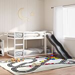 Vidaxl Bunk Bed With Slide And Ladder White 90x190 Cm Solid Wood Pine