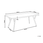 Rectangular Dining Table Light Wood Mdf Tabletop Metal Steel Base Legs 180 X 90 Cm 6 Seater Kitchen Furniture Beliani