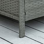 Outsunny Rattan Garden Furniture 3 Pieces Patio Bistro Set Wicker Weave Conservatory Sofa Chair & Table Set With Cushion Pillow - Light Grey