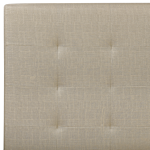 Eu King Size Bed Beige Fabric 5ft3 Upholstered Frame Buttoned Headrest Beliani