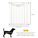 Pawhut Metal Pet Safety Gate Dog Gate Folding Fence, White
