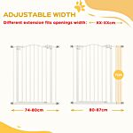 Pawhut Metal Pet Safety Gate Dog Gate Folding Fence, White