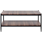 Coffee Table Dark Wood Black Mdf Metal 100 X 52 X 45 Cm Modern Industrial 2-tier Beliani