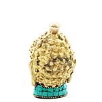 Brass Buddha Figure - Med Head - 8 Cm