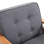 Homcom Minimalistic Wooden Frame Accent Chair, With Padded Seat - Dark Grey