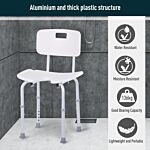 Homcom 8-level Height Adjustable Bath Stool Spa Shower Chair Aluminum W/ Non-slip Feet And Handle, Load Capacity 136kg