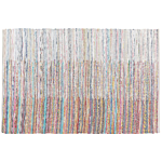 Area Rag Rug Multicolour Stripes Cotton 140 X 200 Cm Rectangular Hand Woven Beliani