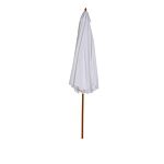 Outsunny 3(m) Fir Wooden Parasol Garden Umbrellas 8 Ribs Bamboo Sun Shade Patio Outdoor Umbrella Canopy, Cream White