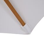 Outsunny 3(m) Fir Wooden Parasol Garden Umbrellas 8 Ribs Bamboo Sun Shade Patio Outdoor Umbrella Canopy, Cream White