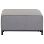 Ottoman Grey Fabric Upholstery Black Aluminium Legs Metal Frame Outdoor And Indoor Water Resistant Beliani