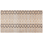 Area Rug Carpet Beige Jute Geometric Pattern 80 X 150 Cm Rustic Boho Beliani