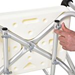 Homcom Adjustable Shower Chair, Shower Seat, Portable Medical Stool With Adjustable Back And Armrest For Mobility