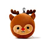 Christmas Reindeer Relaxeazzz Plush Round Travel Pillow & Eye Mask Set