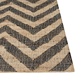 Area Rug Beige Black Jute 160 X 230 Cm Braided Handmade Natural Boho Style Textile Beliani