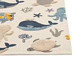 Kids Area Rug Multicolour 80 X 150 Cm Cotton Animal Pattern Handwoven Floor Playmat Beliani