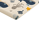 Kids Area Rug Multicolour 80 X 150 Cm Cotton Animal Pattern Handwoven Floor Playmat Beliani